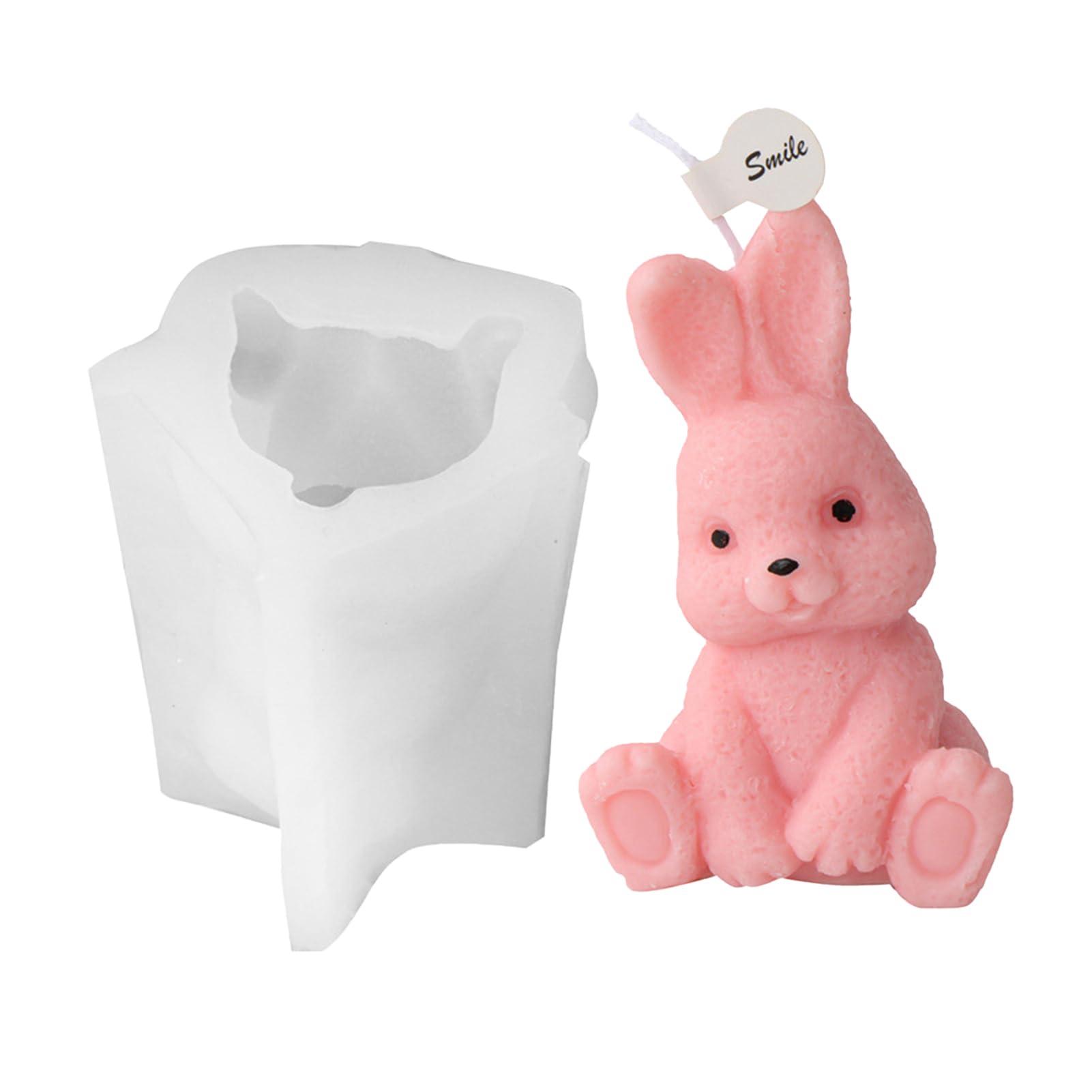 Higyee 1 Easter Bunny Silicone Mould - Cute Rabbit Silicone Mould | Nonstick Epoxy Easter Bunny Candle Making Moulds | Animal Resin Molds For