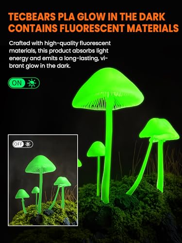Image of TECBEARS Glow in The Dark PLA Filament, Neatly Wound Luminous PLA 3D Printer Filament, Dimensional Accuracy + /- 0.02mm,Fit Most FDM 3D Printers,1KG Spool (2.2 lbs), (Red PLA, Glow Red)