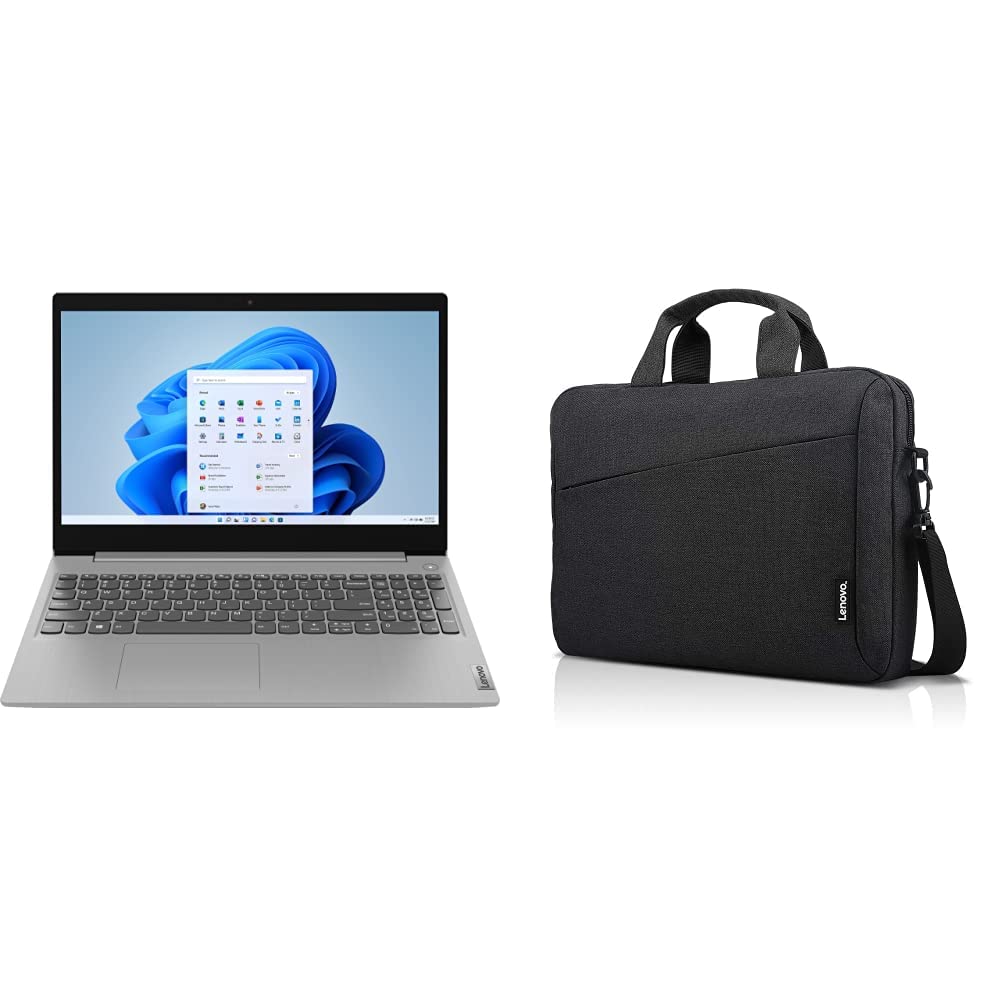 Lenovo 2022 Newest Ideapad 3 Laptop, 15.6" HD, 11th Gen Intel Core i3-1115G4 Processor, 8GB DDR4 RAM, 256GB, Platinum Grey & Laptop Shoulder Bag T210, 15.6-Inch Laptop or Tablet, GX40Q17229, Black