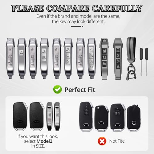 Image of for Kia Key Fob Cover Accessories,Matte TPU Material, with a Cute Leather Keychain,for Telluride,Carnival,K5 gt line，K5，Forte，K4，Sorento, Sportage and Other Models. (Matte Gray, Model-1)