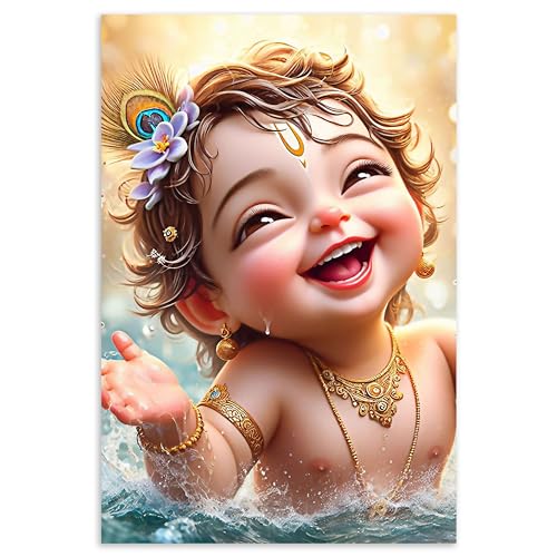 Image of Twinster Bal krishna Posters Photo for Pregnant Women, Baby Poster Self Adhesive (Size 45 cm by 30 cm) Pack of 1 (Design 20)