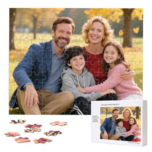 Custom Puzzle, Personalized Puzzle from Photos, Customized Puzzle 120/200/300/500/1000/1500 Pieces for Family, Christmas, Pet, Birthday, Wedding Gift