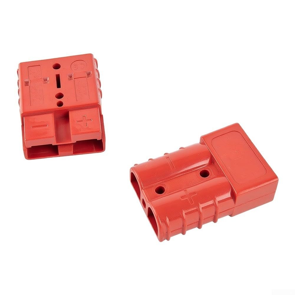 50A Steckverbinder Paar Grau 12-24V 6AWG DC 50A Steckverbinder(RED) | 50 Ampere Belastbarkeit, 12-24V DC, 600V Spannung, Grau/ Farbe, Einfache Montage