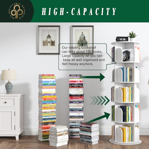 Revolving 5-Tier Bookshelf for Smart Storage Solutions - Image 5