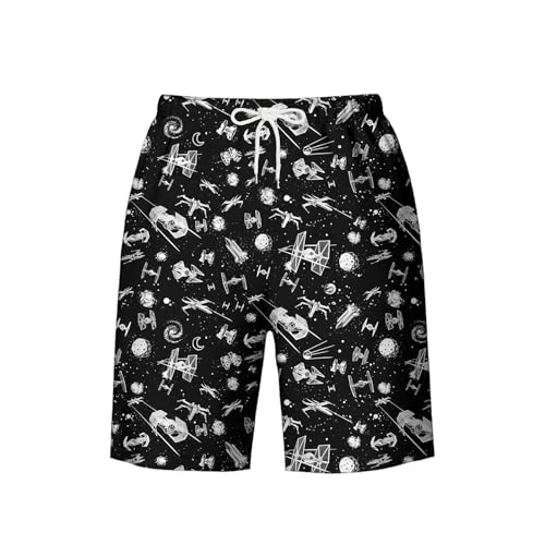 Galaxy Green Men's Swim Trunks Hawaiian Bathing Mesh Lining Suit Swimsuits Beach Shorts with Pockets