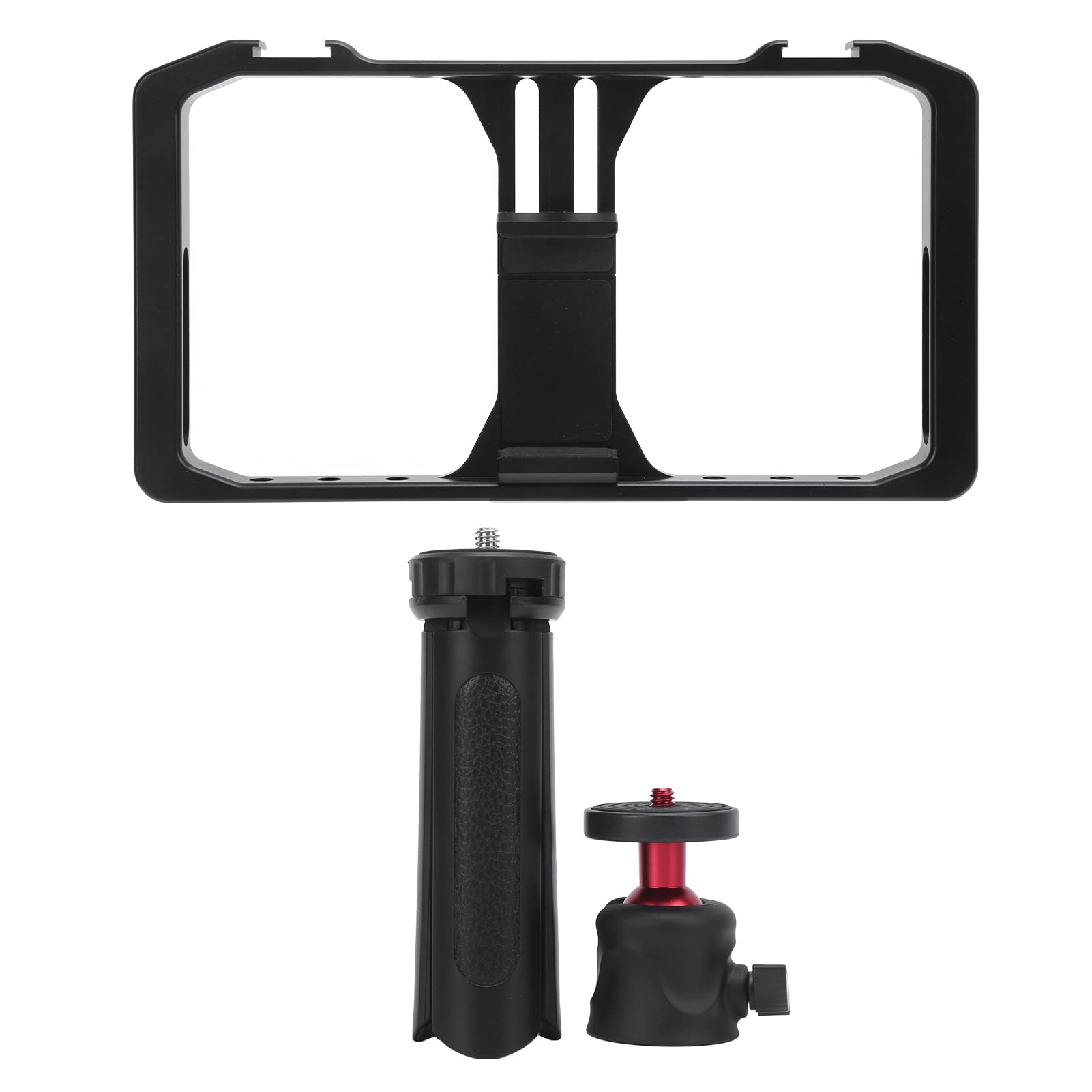 Equipo de Vídeo para Teléfono Inteligente, Duradero, Resistente, Estabilizador de Vídeo, Kit de Trípode para Teléfonos Móviles Universales, Aleación de Aluminio Negro, Ideal para Grabación de