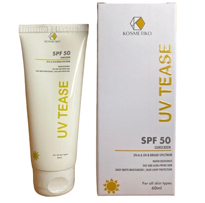 UV Tease SPF 50 Sunscreen for All Skin Types | Water Resistant 60ml