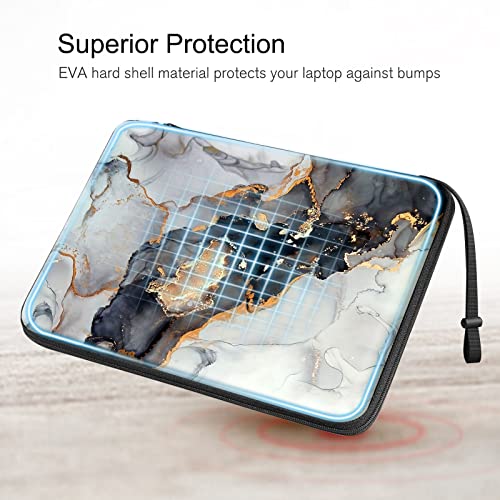 Image of FINPAC Hard Laptop Sleeve Case for 13-inch MacBook Air M3 M2 M1 2024, 14-inch MacBook Pro M3 /M2 /M1 A2918 A2992 A2779 A2442, Waterproof Case for Dell, Surface Laptop, HP, Acer, Cloudy Marble