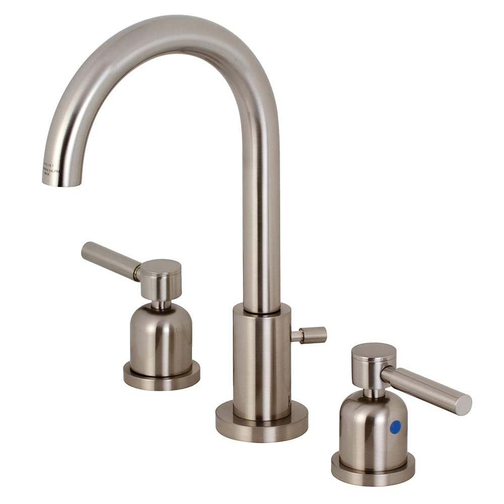 Kingston Brass FSC8928DL Concord 20,32 cm Geniş Lavabo Bataryası Pop-Up, Fırçalanmış Nikel