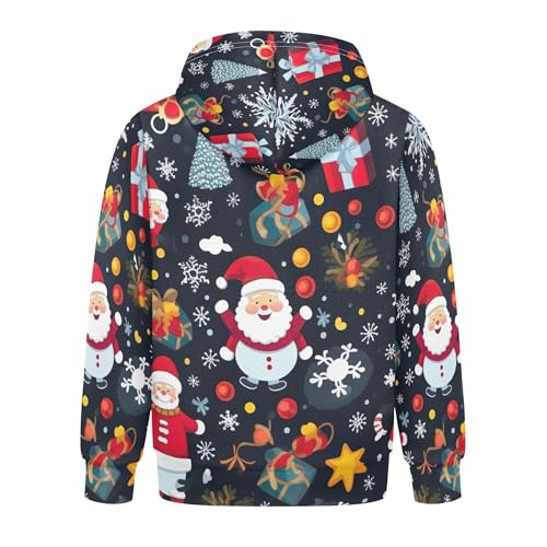 Kids Hoodies Sweaters Christmas Xmas Santa Claus Hooded Sweatshirts with Big Pockets for Boys Girls B04003532