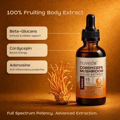 Image of Nuvedo Cordyceps Mushroom Liquid Extract | 10 mL | 1:5 Dual Extract