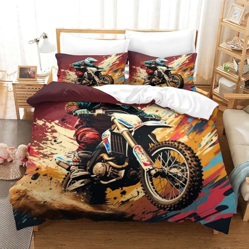 Housse de couette vélo 3D anti-plis en microfibre douce king size - 2