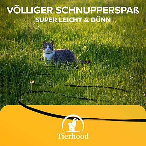 Tierhood Schleppleine 5m / 10m / 15m für Katzen - Katzenleine - extra leichte Leine für Katzen - Cat leash - Katzenleine mit Handschlaufe - Katzenleine lang für maximale Freiheit - Größe: 5m