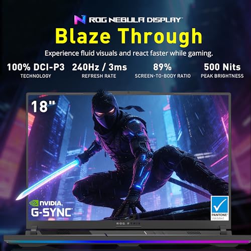 Image of ASUS ROG Strix G18 Gaming Laptop, NVIDIA GeForce RTX 5070, AMD Ryzen 9 7940HX, 16GB RAM, 2TB Storage(1TB SSD+1TB Docking Station), Backlit Keyboard, 18 inch 2.5K 240Hz Display, Win 11, Gray
