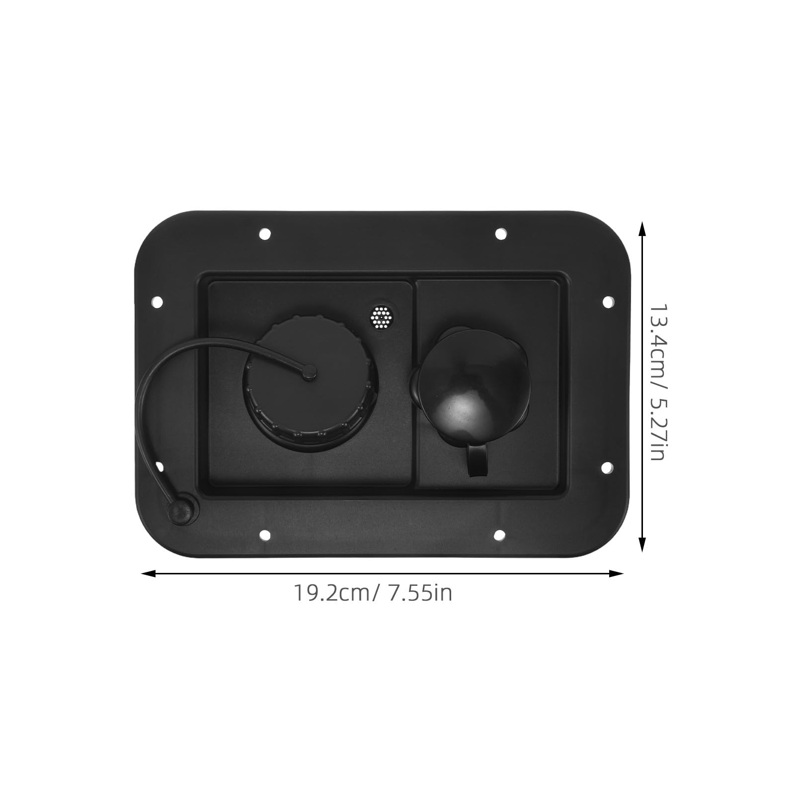 Ingresso Acqua Rv con Valvola di Ritegno, Doppia Porta Nero | Serbatoi Acqua Dolce, Acciaio Inox e Pp, Installazione Comoda, Tenuta Ermetica per Collegamenti Campeggio
