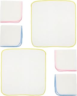 VILLCASE Cotton Muslin Burp Cloths Portable for Boys and Newborns 6pcs Soft Comfortable Touch, Multi-Purpose Use 11.8x11.8 Inch Newborn Face Cloths for Nursery and Outings