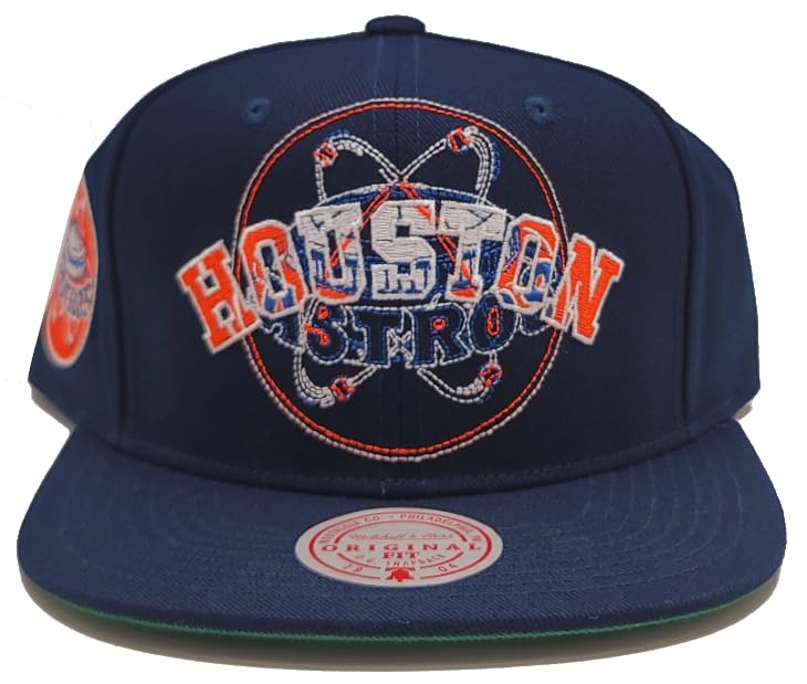 Mitchell & Ness Houston Astros Snapback Azul Naranja miniatura 3