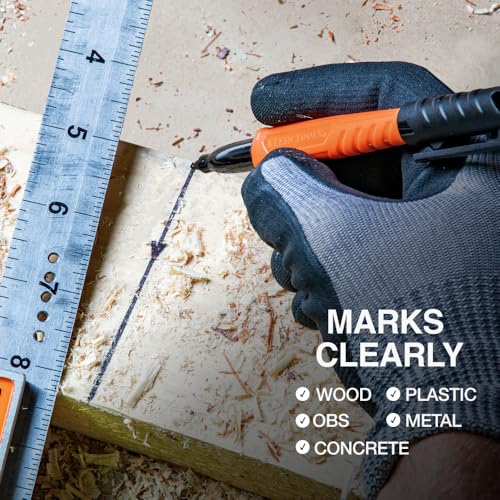 KLEIN TOOLS 80190 Skribes Fine Tip Permanent Markers, Professional-Grade Ink, Multi-Surface Jobsite Marker for Wet, Dry and Oily Surfaces, Black, 36-Pack by KLEIN TOOLS - Image 3