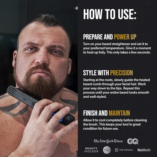 The Beard Struggle BRUS-HEAT-CARBONX Carbon X - Heated Beard Brush + Beard Straightener thumb #1