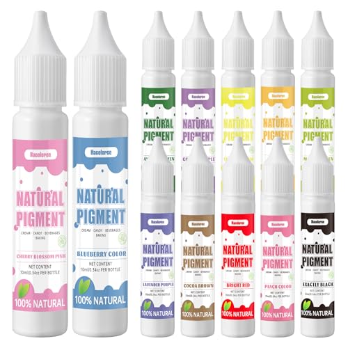 Image of Natural Liquid Food Coloring Set - 12 Vibrant Colors, 0.34 fl oz Each, Food-Grade, Gluten-Free, Odorless, Vegan, Non-GMO, Kosher Safe Dye for Baking, Cake Decorating, Easter Eggs, Icing, Cookies, Drinks & Fondant (12-color set)