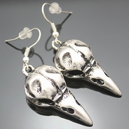 RechicGu Crow Viking Odin Bird Raven Skull Dangle Earrings Skeleton Death Devil Goth Punk Emo Steampunk3