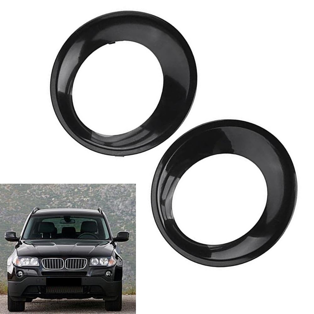 MASO 2 coperture per fendinebbia, Compatibile con BMW X3 E83 LCI 2007-2010, codice articolo 51113423789, 3423789, 51113423790, 3423790, nero