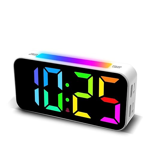 Topski Loud Alarm Clocks for Bedrooms Heavy Sleepers, Digital Bedside Clock with Night Light, Large