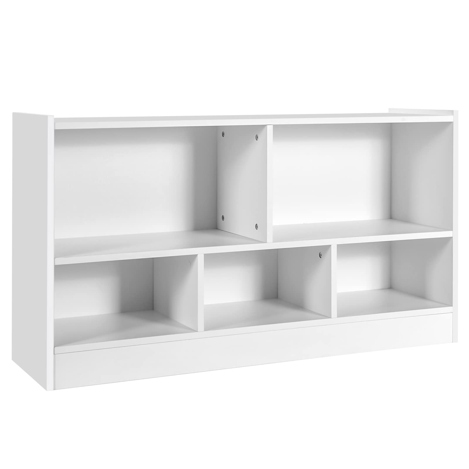 RELAX4LIFE Libreria Scaffale in Legno per Bambini, Portagiochi per Bambini, Scaffale per Cameretta e Asilo Nido, 111 x 30 x 61,5 cm (Bainco)