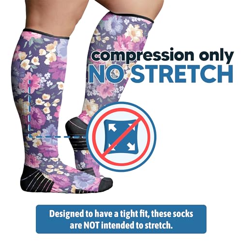 Image of Viasox Compression Socks for Women and Men, Knee High Socks 12-15 mmhg Circulation Support for Flight, Travel, Daily