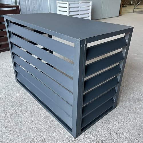Rejilla protectora de aire acondicionado para bombas de calor, soporte de aluminio para plantas, caja de unidad de aire acondicionado al aire libre (gris, 100 x 50 x 70 cm)