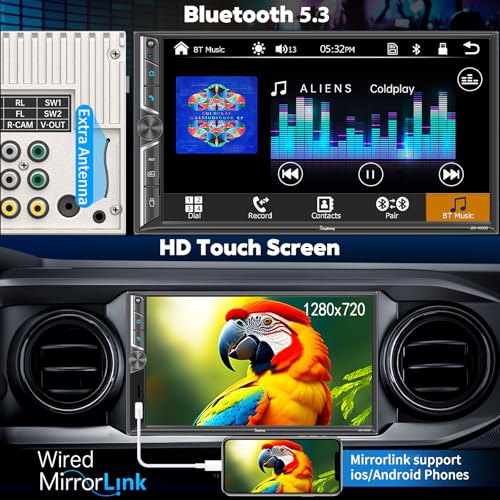 Radio para auto con CarPlay y Android Auto inalámbricos 7 pulg miniatura 3