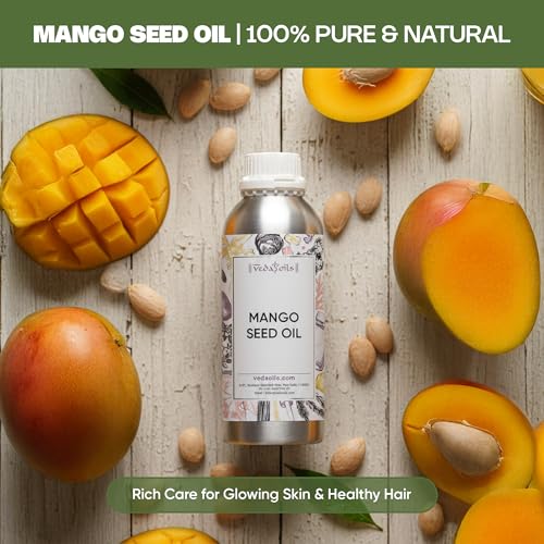 Image of VedaOils Mango Seed Oil 100ml | Undiluted Natural Extract for Skin Radiance | Supports Hair Strength, Facial Nourishment & Deep Moisture | Lightweight Care Solution