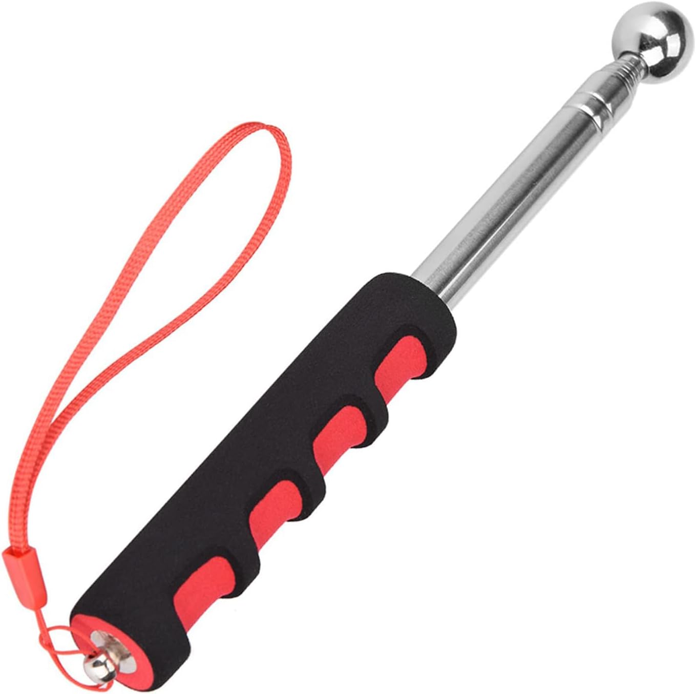 Self Defense Stick Retractable, Hollowing Drum Detection Hammer, Red