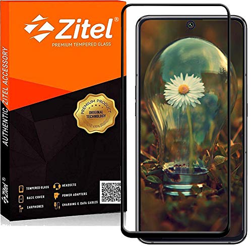 Image of Zitel Tempered Glass Screen Protector for Xiaomi Poco X3 (Black) Edge to Edge Full Screen Coverage with Easy Installation Kit