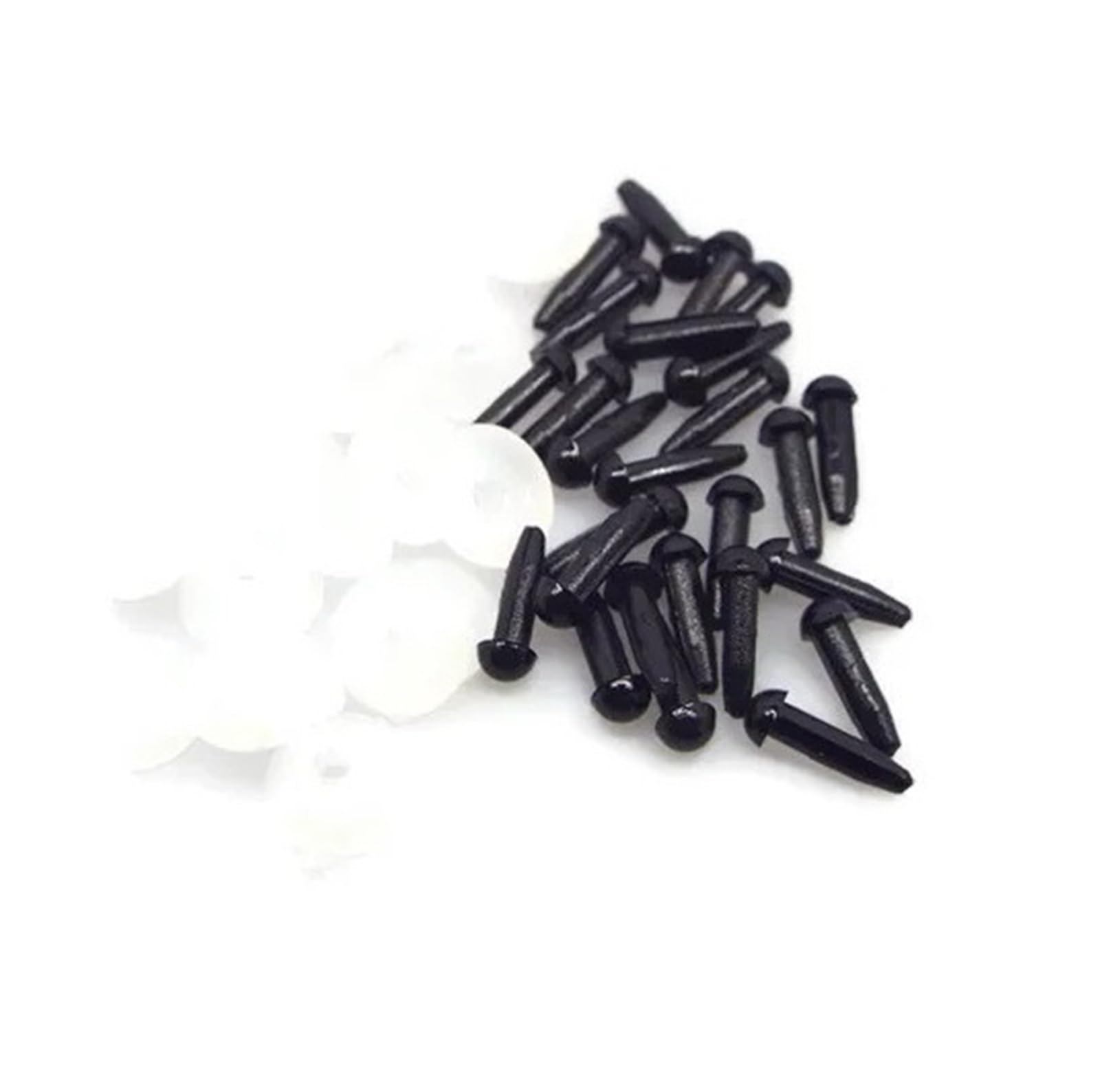 1,8/2/2,5/3/3,5/4/5/6 mm schwarze Tieraugen aus Kunststoff for Basteln von Puppen for Häkeln von Stofftier-Zubehör bestanden EN71(50 sets (100pcs),1.8mm)