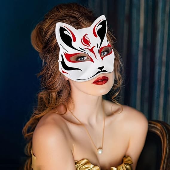 Cat Mask,3/5/10PCS Therian Mask White Cat Masks Blank DIY Halloween Mask