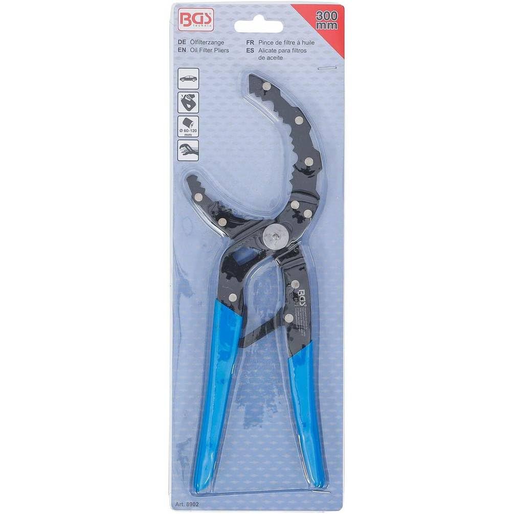 Ölfilterzange, selbstregulierend, Durchmesser 60 – 120 mm – robuster Stahl – einfacher und sicherer Griff, Pro D-Work