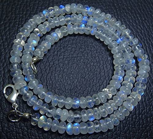 Perles de pierre de lune bleutée AAA 5mm au reflet iridescent pour bijoux
