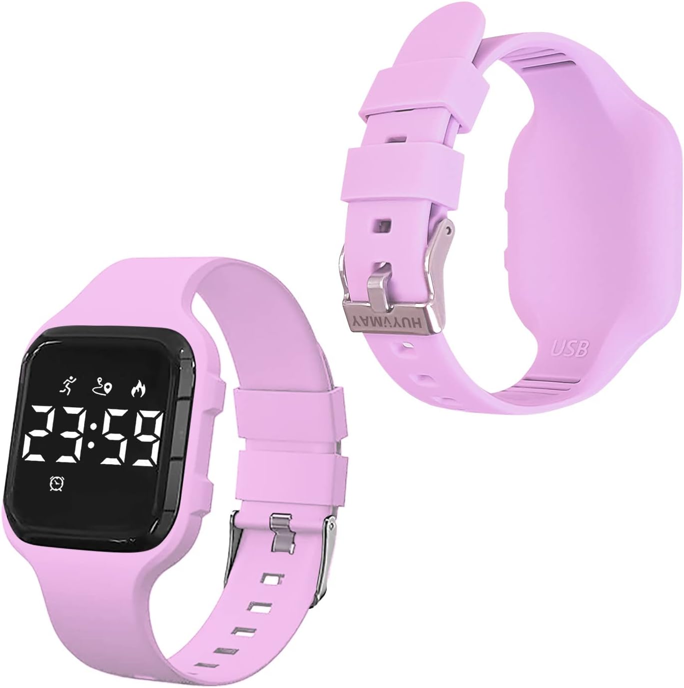 Kids Fitness Pedometer Watch Without AppBluetooth,LED Sports Watch with Timer CaloriesDistanceStep Counter,2 Alarm Clocks,21 Days Battery Life