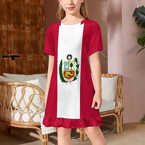 Hungary Flag Girl's Dress Summer Crew Neck Children's T-Shirt Tops Casual Wear2