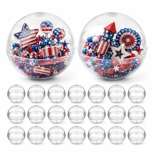 Image of GLEAVI 120 Pcs 1.1 Inch Clear Plastic Capsules, 28mm Empty Round Vending Machine Toy Containers, Transparent Gumball Machine Capsules for Mini Prizes, Party Favors, Classroom Rewards