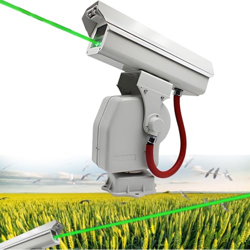 MazmornFly Repelente De Aves Láser 360° con Control por Aplicación,Repelente Automático De Aves Resistente Al Agua Ip66 para Granjas,Aeropuertos,Cobertura 300 M²,Previene Eficazmente Aves,Palomas B