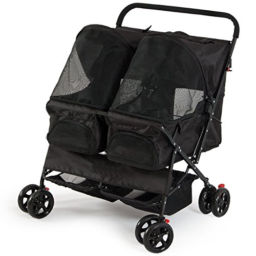 double pet stroller side by side