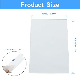 Hitefu 6 Pack Clear Acrylic Sheets 2mm Thick 4 x 6