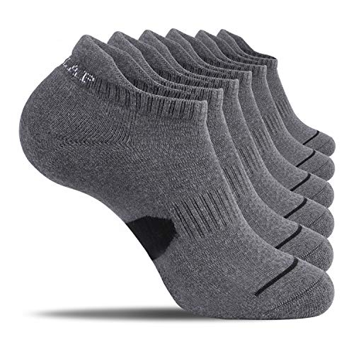 Cotton Ankle Heel Socks Low Cut Breathable Athletic Socks Soft No Show For Men (grey)