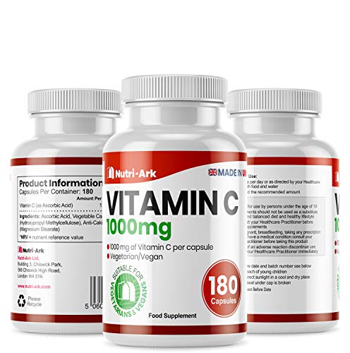 Vitamin C 1000mg | 180 Capsules (6 Month Supply) | High Strength Ascorbic Acid | Vegan & Vegetarian Friendly | Manufactured in The UK - Image 5