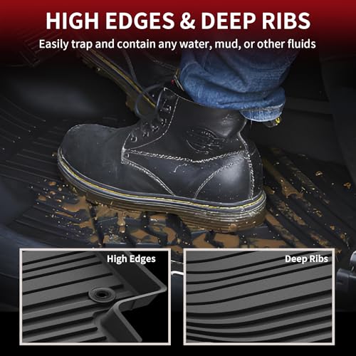 Image of LASFIT Floor Mats & Cargo Mat for Toyota Grand Highlander /Grand Highlander Hybrid with Subwoofer 2024 2025 2026 Custom Fit All Weather TPE Floor Liners, 3 Rows Cargo Liner & Backrest Mats, Black