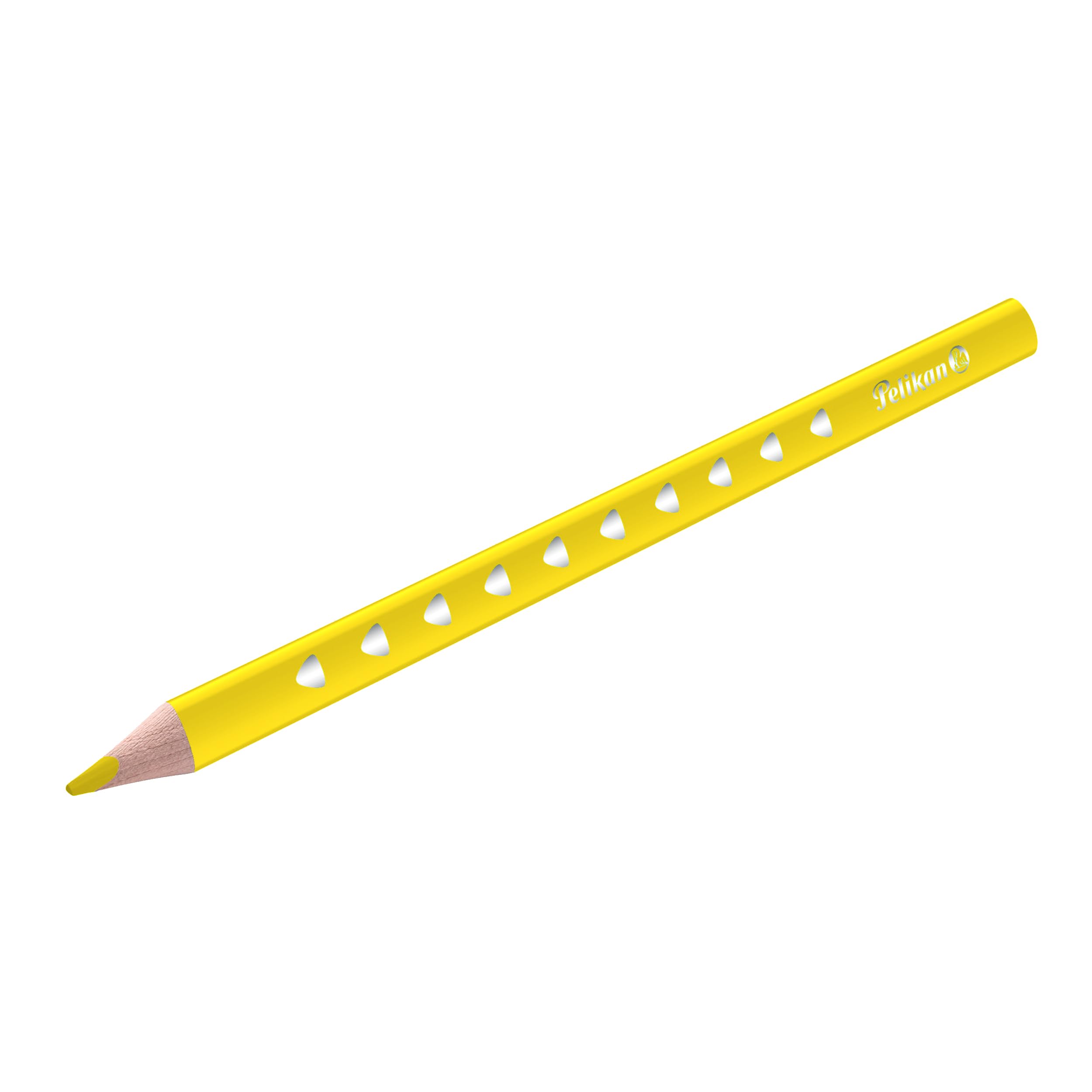 Pelikan Silverino, Matite Colorate con Fusto Triangolare e Impugnatura Ergonomica per Bambini, Pastelli dai Colori Intensi e Lavabili, Astuccio da 24 Colori