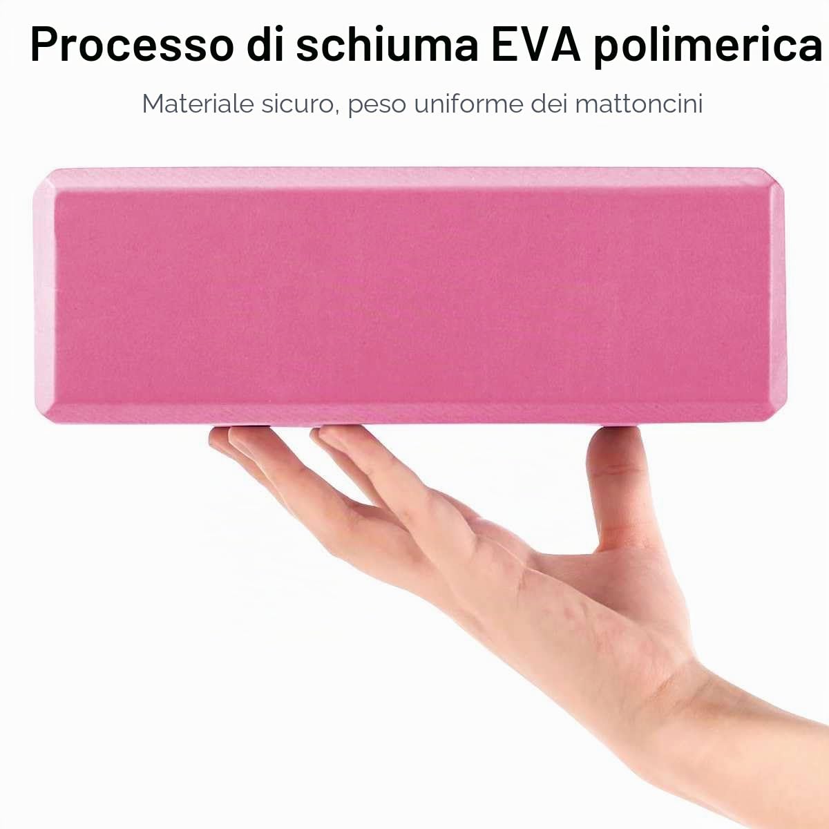 2 Pezzi Blocchi Yoga, Schiuma EVA Mattoni Fitness Yoga Blocks Alta Densità e Antiscivolo per Migliorare forza Equilibrio e Flessibilità Mattoncini Leggeri per Pilates