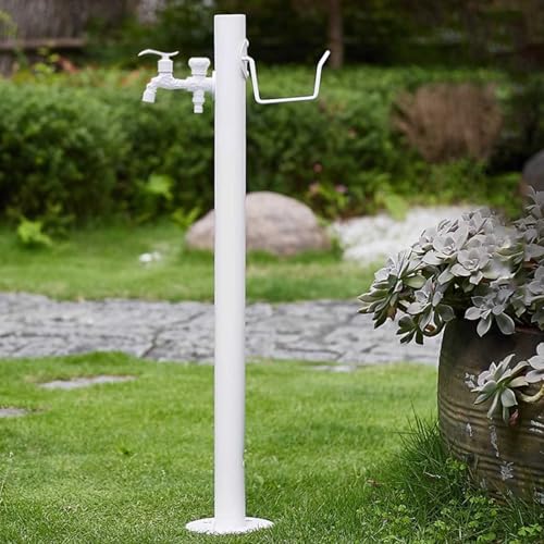 WDSOPK Columna De Agua Cilíndrica De Aleación De Aluminio para Jardín, Soporte De Manguera Independiente, Hidrante con Grifo para Jardín, Granja, Rancho Y Patio Trasero.（86 * 5Cm/34 * 2In）